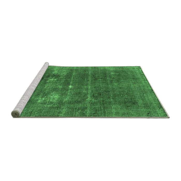 Sideview of Machine Washable Oriental Emerald Green Industrial Area Rugs, wshurb2248emgrn