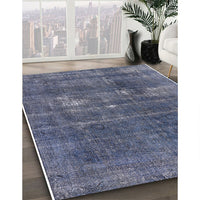 Mid-Century Modern Purple Navy Blue Oriental Rug, urb2248