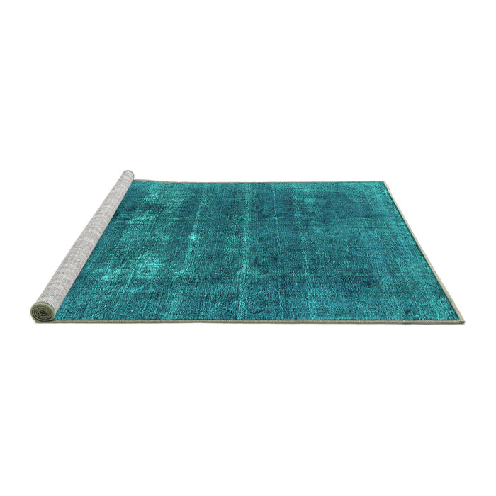 Sideview of Machine Washable Oriental Turquoise Industrial Area Rugs, wshurb2248turq