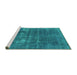 Sideview of Machine Washable Oriental Turquoise Industrial Area Rugs, wshurb2248turq