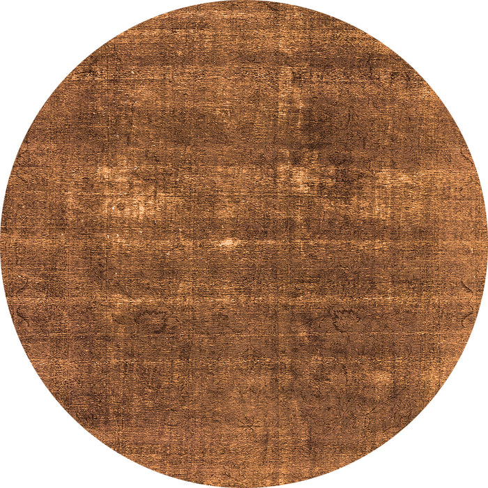 Round Oriental Orange Industrial Rug, urb2248org