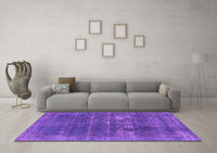 Machine Washable Oriental Purple Industrial Rug, wshurb2248pur