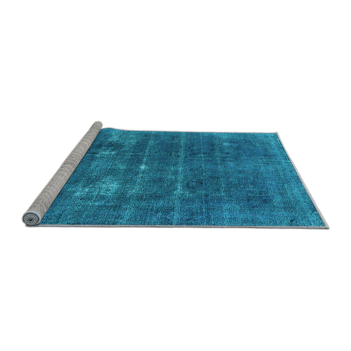 Sideview of Machine Washable Oriental Light Blue Industrial Rug, wshurb2248lblu