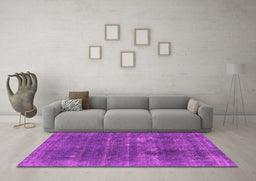 Machine Washable Oriental Pink Industrial Rug in a Living Room, wshurb2248pnk