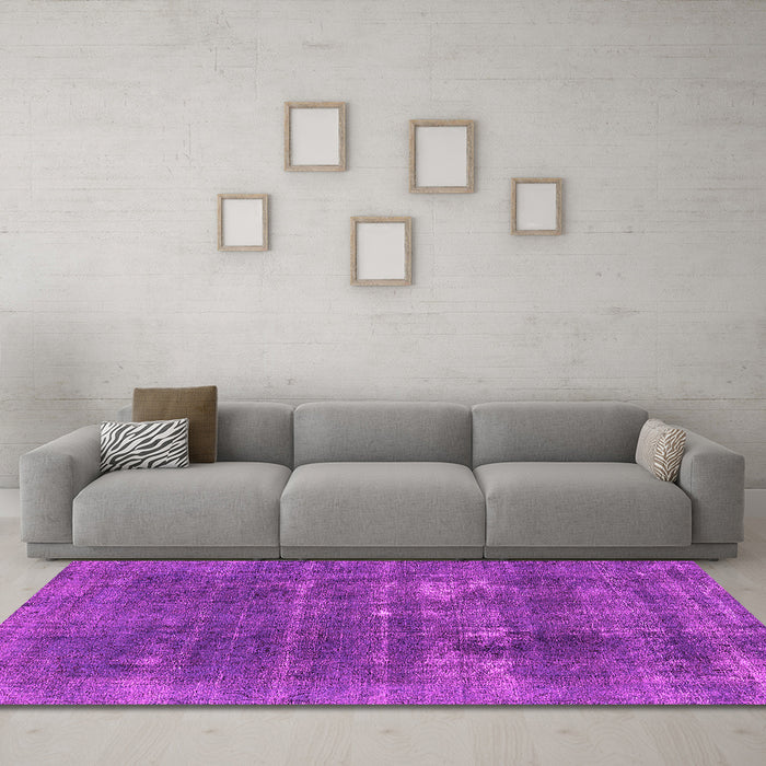Machine Washable Oriental Pink Industrial Rug in a Living Room, wshurb2248pnk
