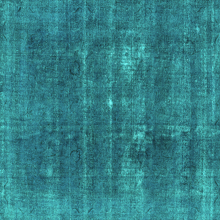 Square Oriental Turquoise Industrial Rug, urb2248turq