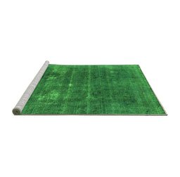 Sideview of Machine Washable Oriental Green Industrial Area Rugs, wshurb2248grn