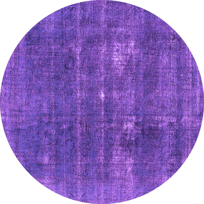 Round Machine Washable Oriental Purple Industrial Area Rugs, wshurb2248pur
