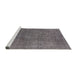 Sideview of Machine Washable Industrial Modern Purple Rug, wshurb2249