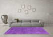 Machine Washable Oriental Purple Industrial Area Rugs in a Living Room, wshurb2249pur