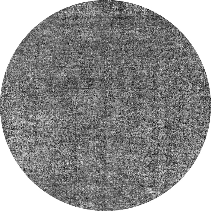 Round Oriental Gray Industrial Rug, urb2249gry
