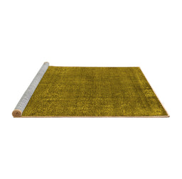 Sideview of Machine Washable Oriental Yellow Industrial Rug, wshurb2249yw