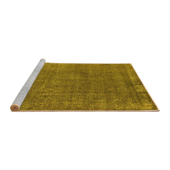 Sideview of Machine Washable Oriental Yellow Industrial Rug, wshurb2249yw
