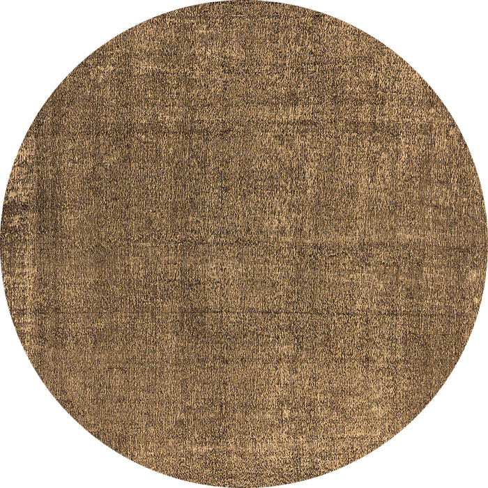 Round Machine Washable Oriental Brown Industrial Rug, wshurb2249brn