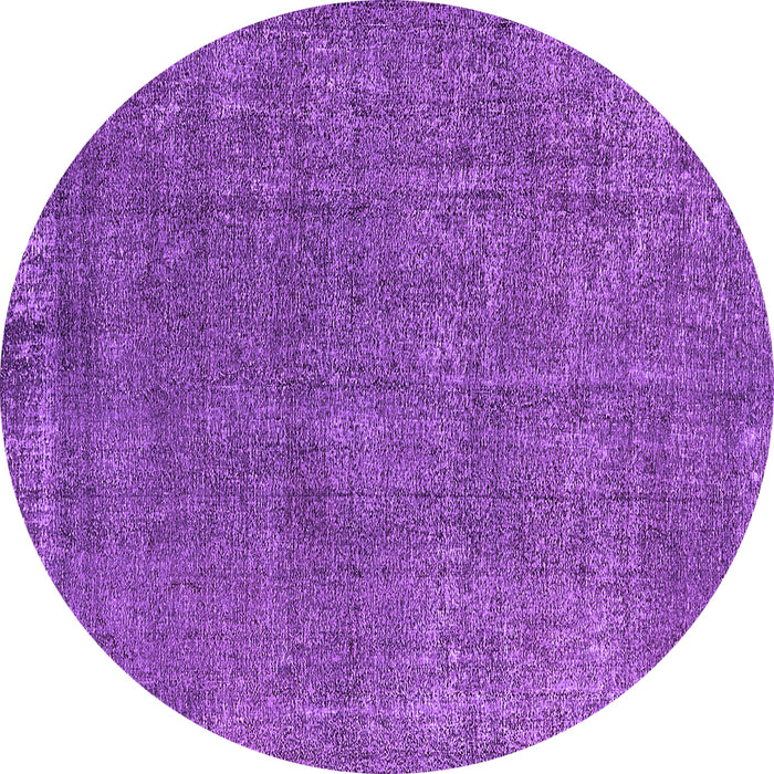 Round Machine Washable Oriental Purple Industrial Area Rugs, wshurb2249pur