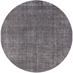 Round Mid-Century Modern Purple Oriental Rug, urb2249