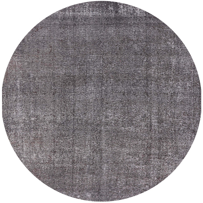 Round Mid-Century Modern Purple Oriental Rug, urb2249