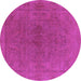 Round Oriental Purple Industrial Rug, urb2250pur