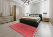 Machine Washable Industrial Modern Red Rug in a Bedroom, wshurb2250