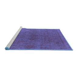 Sideview of Machine Washable Oriental Blue Industrial Rug, wshurb2250blu
