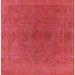 Square Mid-Century Modern Red Oriental Rug, urb2250