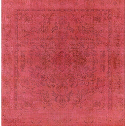 Square Machine Washable Industrial Modern Red Rug, wshurb2250