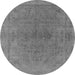 Round Oriental Gray Industrial Rug, urb2250gry