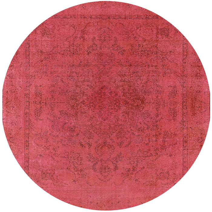 Round Machine Washable Industrial Modern Red Rug, wshurb2250