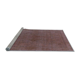 Sideview of Machine Washable Oriental Light Blue Industrial Rug, wshurb2250lblu