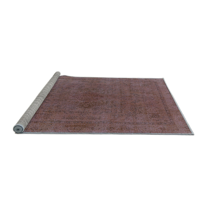 Sideview of Machine Washable Oriental Light Blue Industrial Rug, wshurb2250lblu
