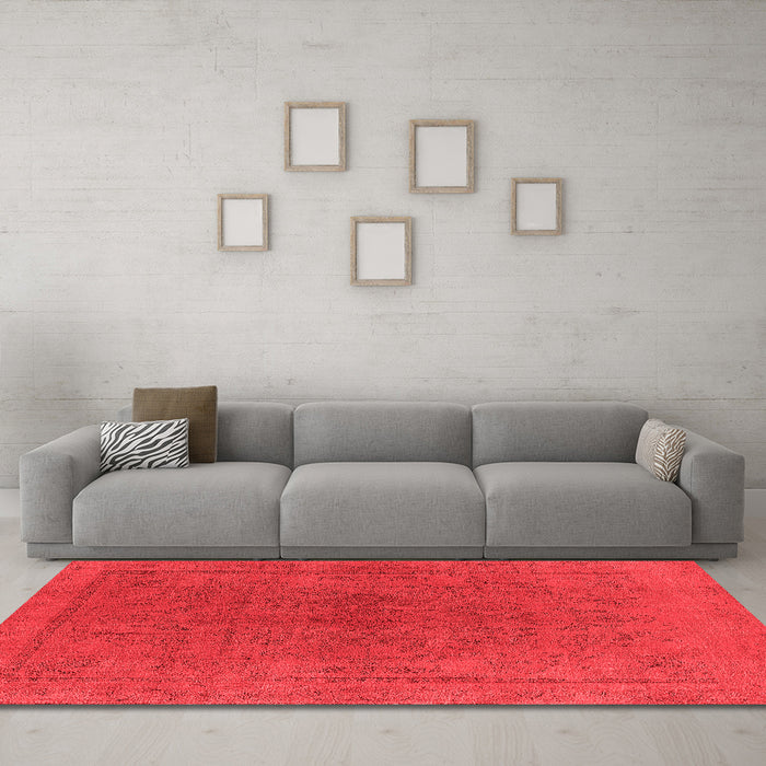 Industrial Red Washable Rugs