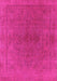 Machine Washable Oriental Pink Industrial Rug, wshurb2250pnk