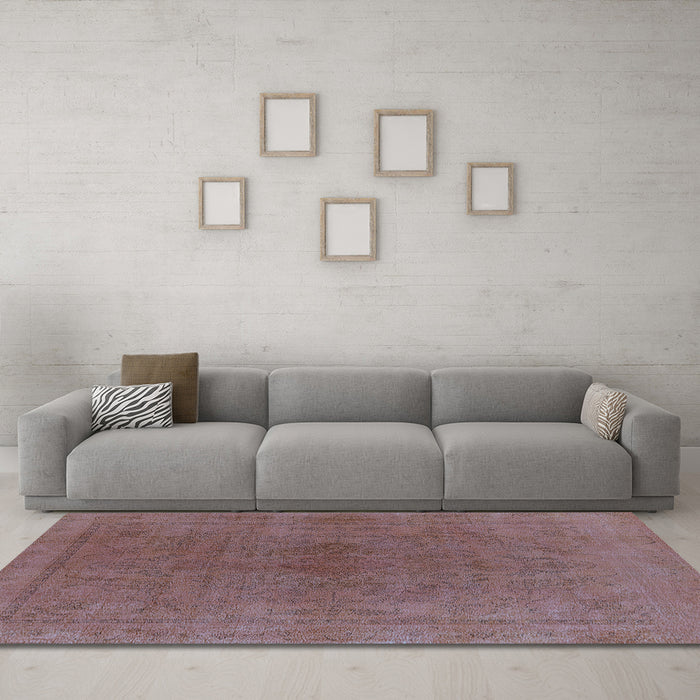 Machine Washable Oriental Light Blue Industrial Rug in a Living Room, wshurb2250lblu