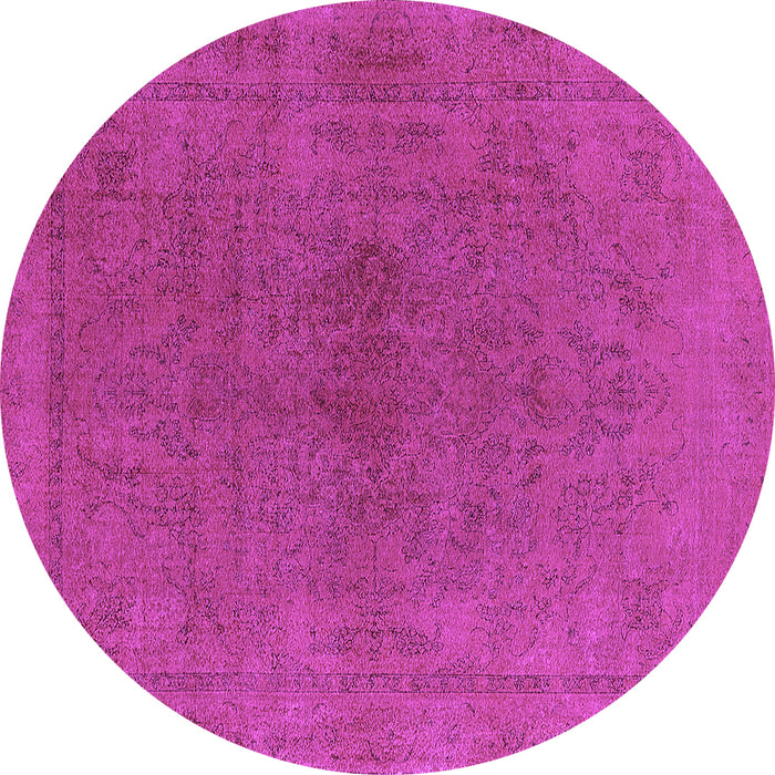 Round Machine Washable Oriental Purple Industrial Area Rugs, wshurb2250pur