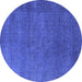 Round Persian Blue Bohemian Rug, urb2251blu