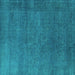 Square Machine Washable Persian Turquoise Bohemian Area Rugs, wshurb2251turq