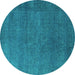 Round Persian Turquoise Bohemian Rug, urb2251turq