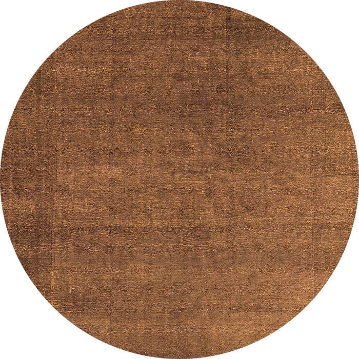 Round Machine Washable Persian Orange Bohemian Area Rugs, wshurb2251org