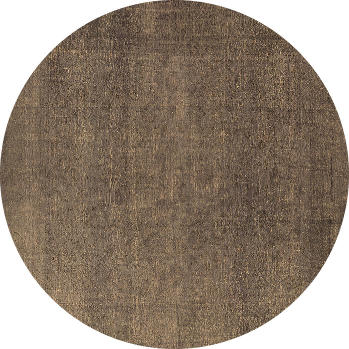 Round Machine Washable Persian Brown Bohemian Rug, wshurb2251brn