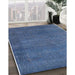 Mid-Century Modern Blue Persian Rug in Family Room, urb2251