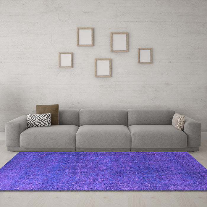 Machine Washable Persian Purple Bohemian Area Rugs in a Living Room, wshurb2251pur