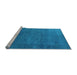 Sideview of Machine Washable Persian Light Blue Bohemian Rug, wshurb2251lblu