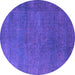 Round Persian Purple Bohemian Rug, urb2251pur