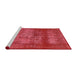 Sideview of Machine Washable Industrial Modern Red Rug, wshurb2252