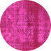 Round Persian Pink Bohemian Rug, urb2252pnk