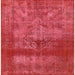 Square Mid-Century Modern Red Persian Rug, urb2252