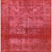 Square Machine Washable Industrial Modern Red Rug, wshurb2252