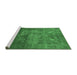 Sideview of Machine Washable Persian Emerald Green Bohemian Area Rugs, wshurb2252emgrn