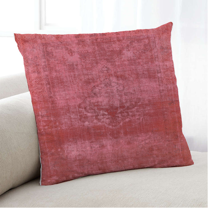 Lifestyle Image of Mid-Century Modern Urban Square Red Throw Pillow, 18 inch by 18 inch, pwurb2252