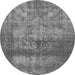 Round Persian Gray Bohemian Rug, urb2252gry